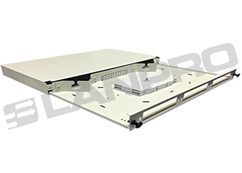 Bandeja de fbra optica de 1U 19" (UNIFIBER LITE) Sin adaptadores Incluye: bandeja portaempalme p/24 fusiones+ tubitos termocontraibles + elementos de fijacion.