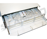 Bandeja de fbra optica de 2U 19" (UNIFIBER LITE) Sin adaptadores Incluye: bandeja portaempalme p/48 fusiones+ tubitos termocontraibles+ elementos de fijacion.