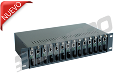 Chasis para media converters- 14 bahias con fuente de poder incluida- 2U 19"