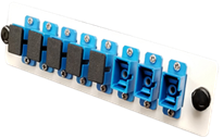 Módulo de panel adaptador UniFiber™ cargado, con 8 piezas- Adaptadores SC UPC - Simplex - Monomodo (8 núcleos) color azul (8 núcleos)