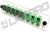 Módulo de panel adaptador UniFiber™ cargado, con 8 piezas. Adaptadores Simplex - SC APC - Monomodo- color verde (8 núcleos)