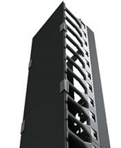 Organizador de cables vertical (3) modulos- capacidad para 300 cables UTP categoria 6 - 90 mm x 190 mm (para rack abierto de 42 U)