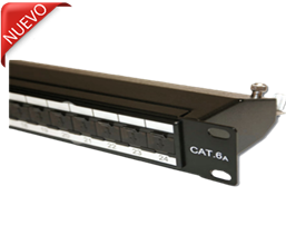 Patch Panel 24 puertos (cargado)- categ. 6A / FTP (blindado) - 1U 19"