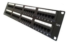 Patch panel de 48 puertos- Categ. 6- 90/180- Serie 8000 - cargado- Incluye: organizador trasero para cables
