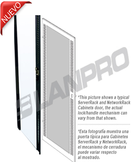 Puerta delantera de vidrio, para rack de 22 U- 600 mm de ancho-