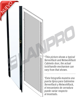 Puerta delantera de vidrio, para rack de 37 U- 600 mm de ancho-