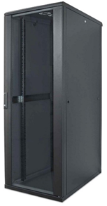 Rack cerrado de piso- 37U 19" 800 mm de profundidad- Puerta delantera de vidrio Incluye: juego de ruedas - pivotes - (4) unidades de ventiladores-termostato- puerta trasera microperforada,de (2) partes (todas las puertas con llaves) juego de tornillos