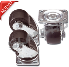 Ruedas de 250 Kg de carga dinámica con pedal de freno, Serie 7000- (caja de 04 unidades)-