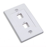 Tapa plastica Vertical 2 puertos color Blanco