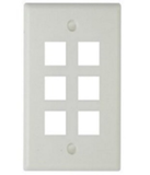 Tapa plastica Vertical 6 puertos color Blanco
