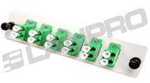 Unifiber panel adaptador 06 LC APC Duplex SM color Verde
